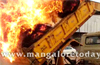 Kundapur : Hay laden lorry catches fire ; no casualties